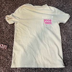 Yellow comfy good vibes tshirt